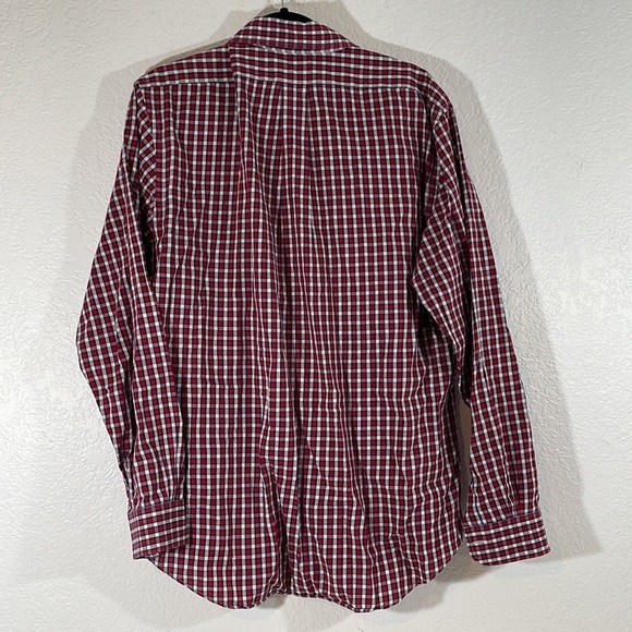 BROOKS BROTHERS REGENT Long Sleeve Button Shirt Red Black Plaid Cotton Sz Large - Picture 4 of 8